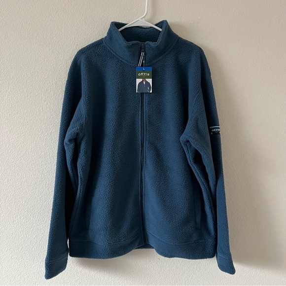 NWT Orvis Full Zip Fleece Jacket in Blue SZ Large - Picture 7 of 11